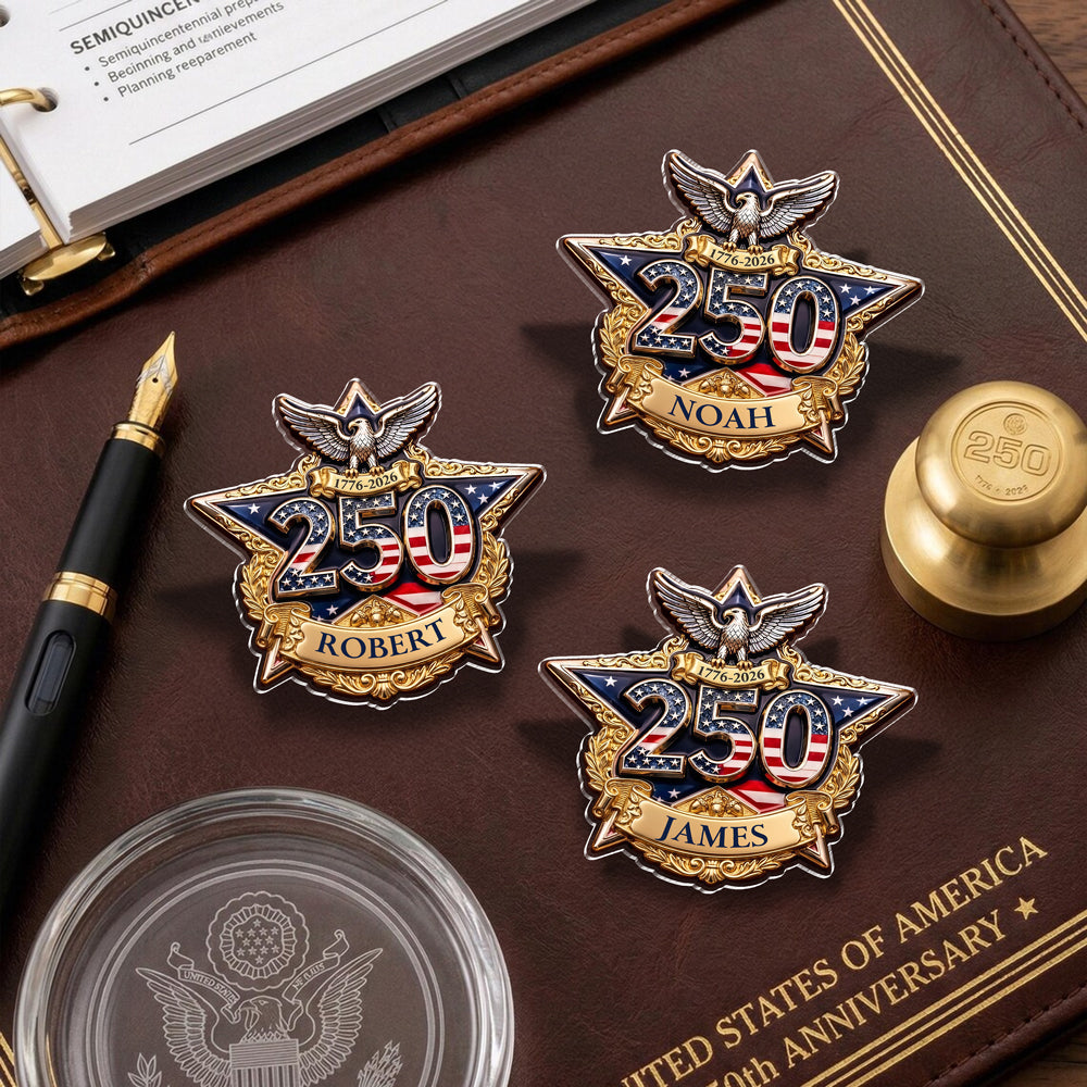 Personalized America 250 Years of Freedom Acrylic Pin Custom Name Patriotic Gift CH07 910998