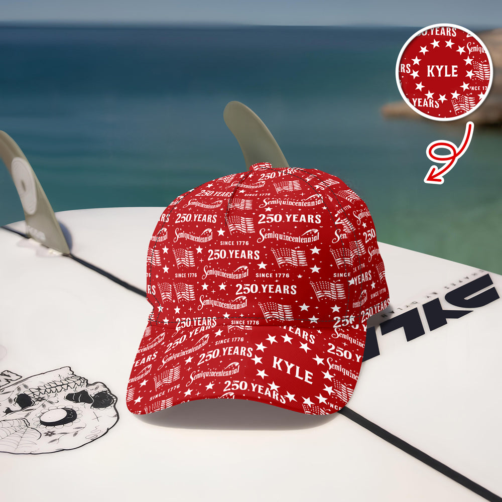 Custom Name USA 250 Years Anniversary Semiquincentennial 1776–2026 Patriotic Classic Cap HO82 902206