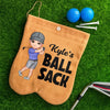 Personalized Cartoon Character Flannel Golf Ball Bag Sack Golf Accessories Funny Birthday Gift for Golfers HO82 900792