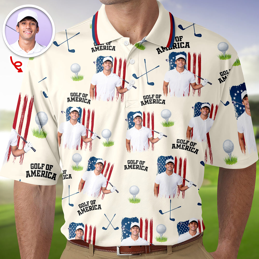 Custom Photo Golf Of America Polo Shirt Gift For Men LM32 899731
