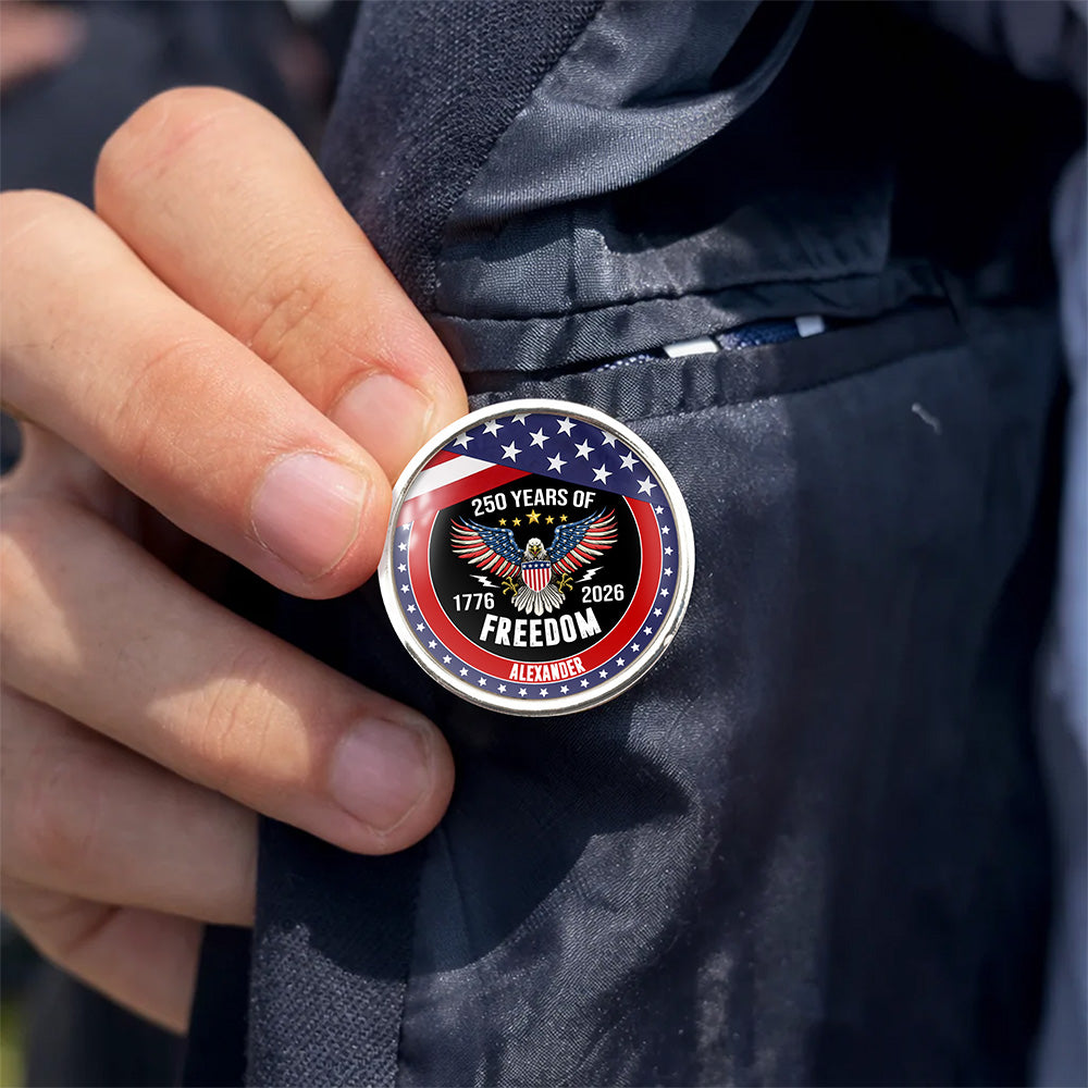 Custom Name America 250 Years of Freedom 1776-2026 Eagle Lapel Pin LM32 899689