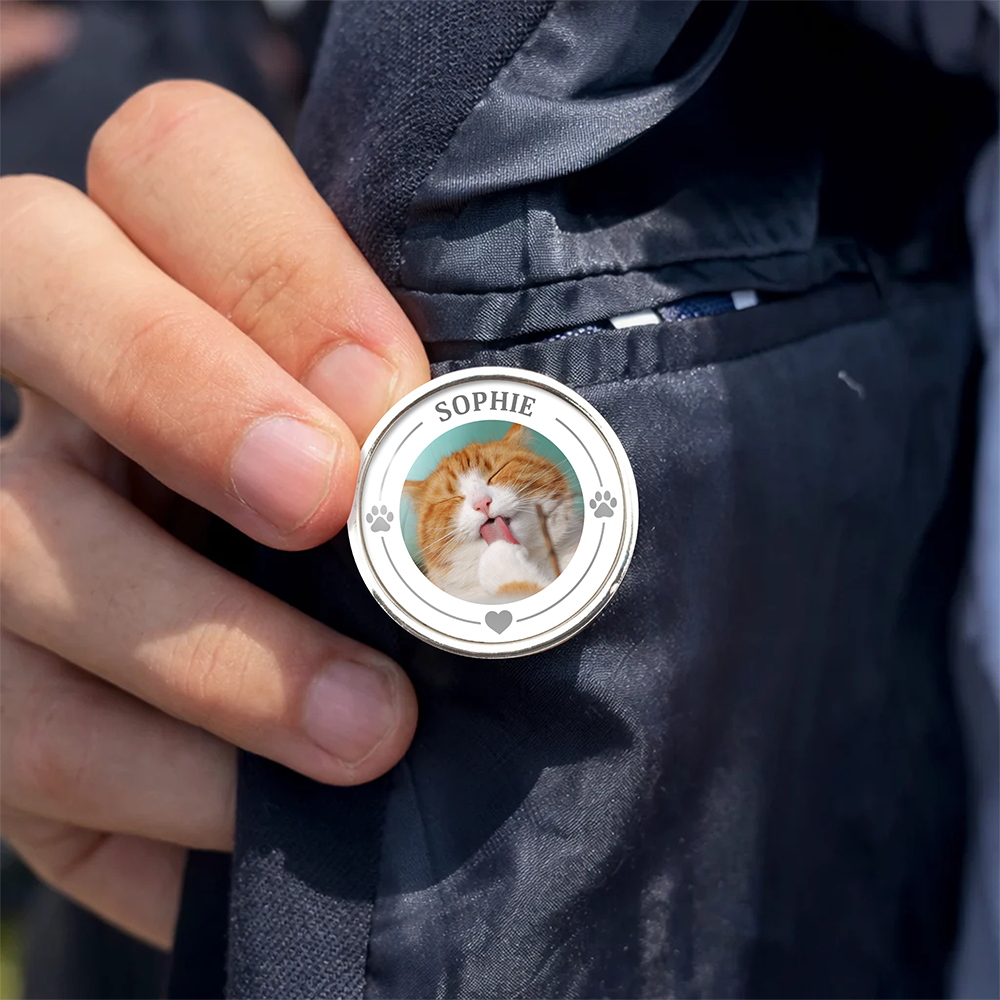 Custom Dog Cat Pet Photo Label Pin Gift For Pet Lovers HA75 921058