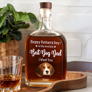 Custom Photo To The World's Best Dog Dad Whiskey Bottle TH10 894017