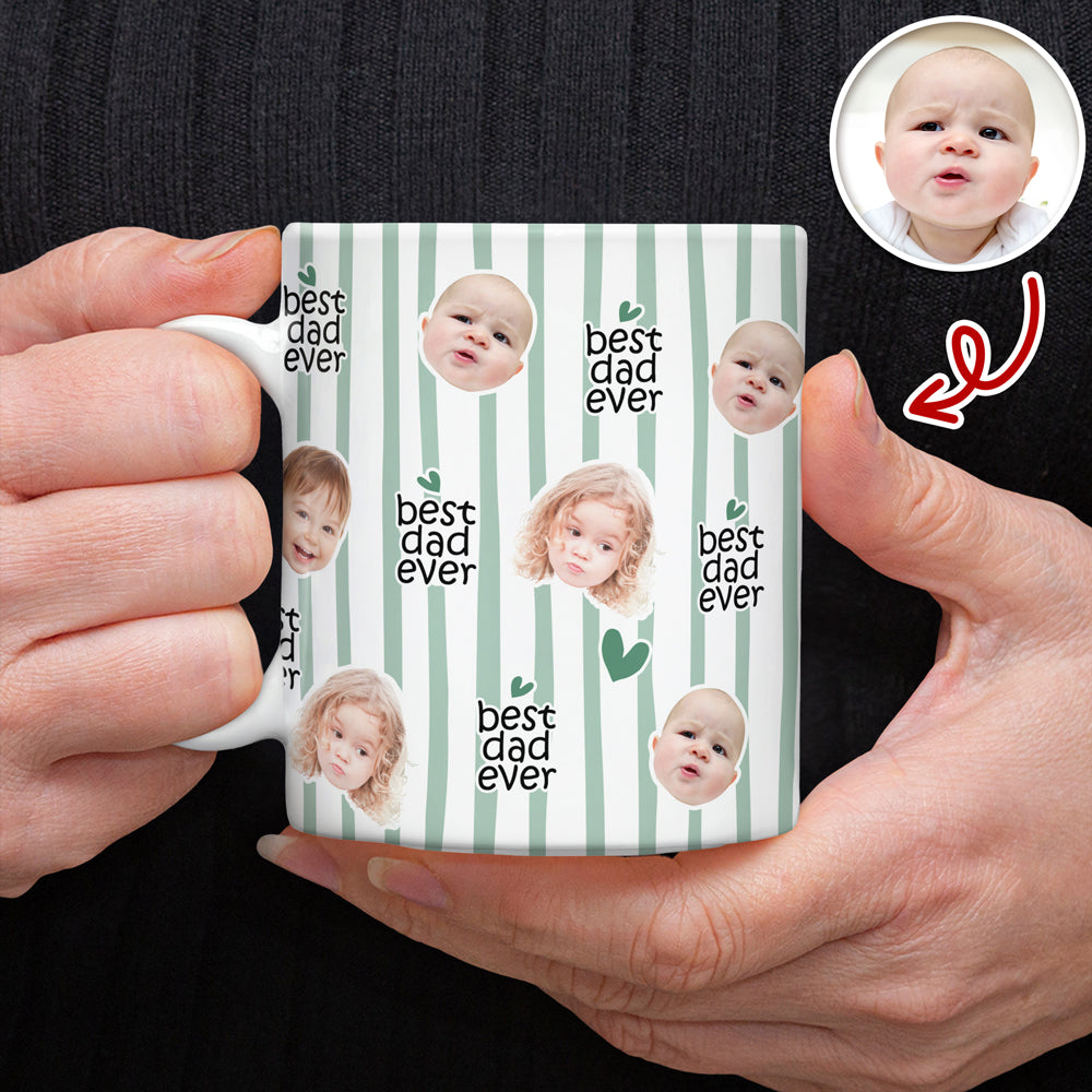 Custom Baby Face Best Dad, Mom Ever Print Full Mug - Personalized Gift for Parents LM32 899783