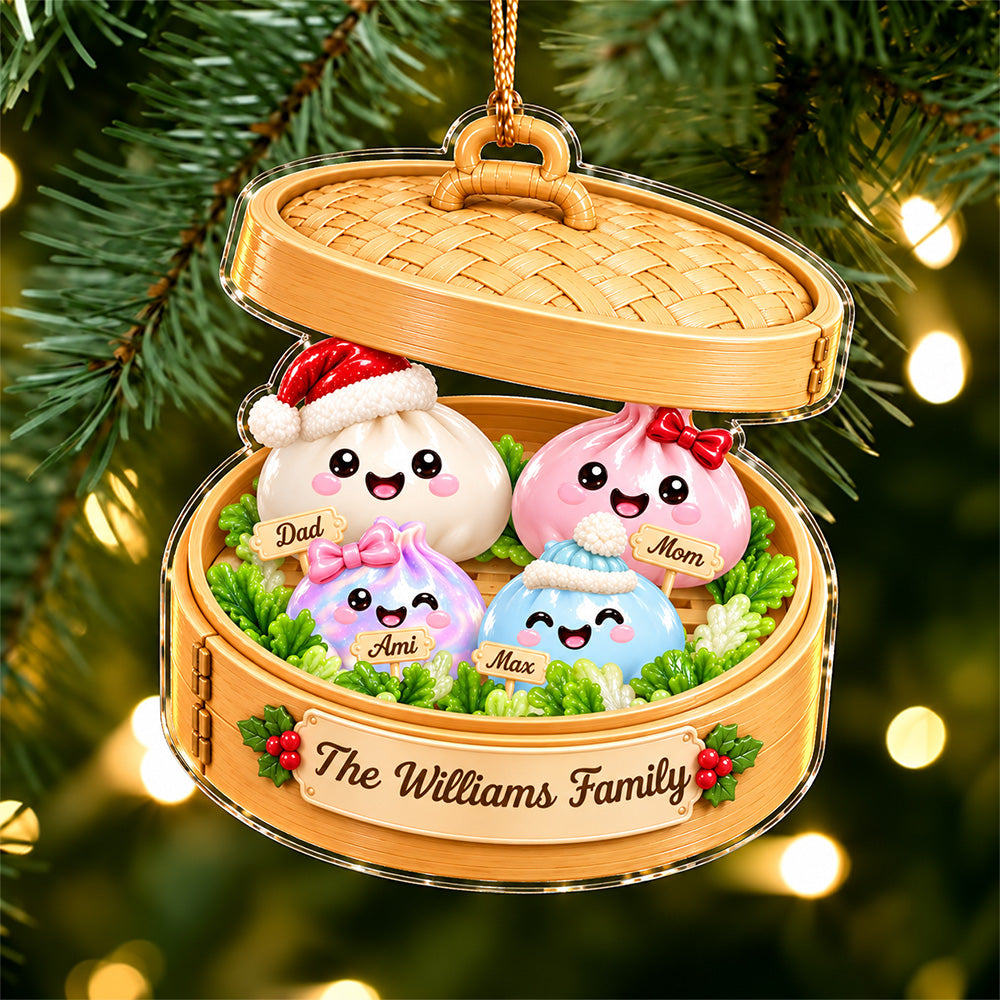 Personalized Steamer Basket Dumpling Christmas Acrylic Ornament Gift For Family LM32 670143