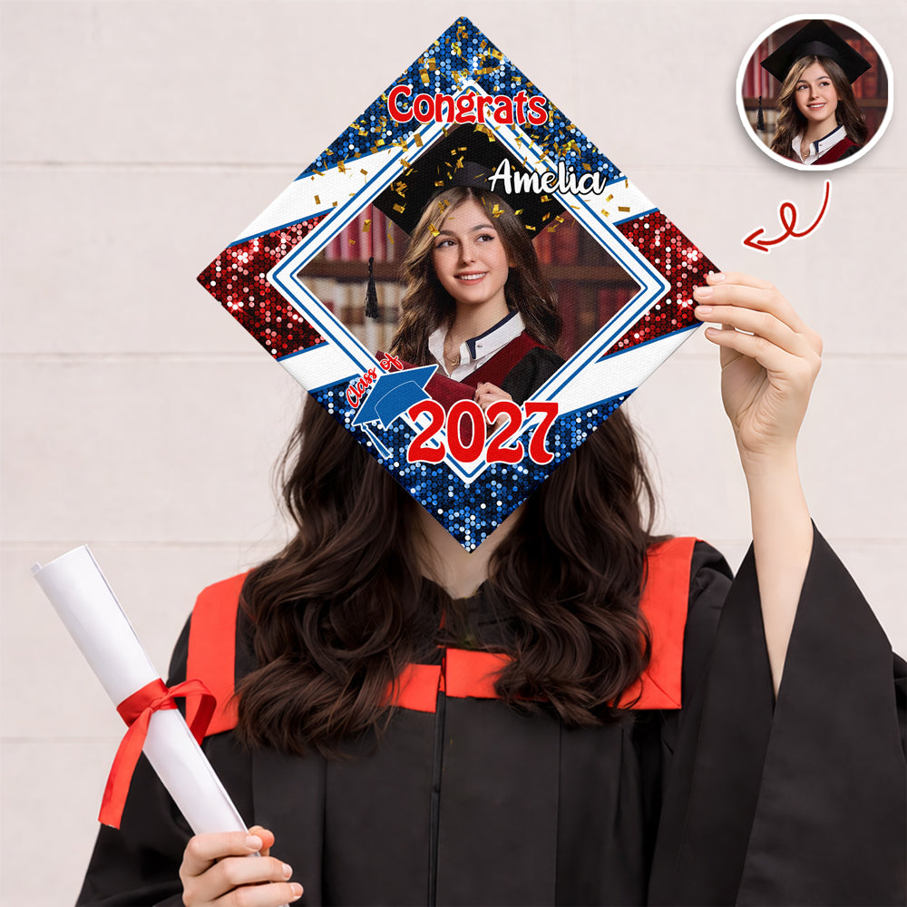 Custom Photo Congrats 2026 Graduation Cap Topper HO82 901638