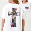 Custom Name God Bless America Patchwork USA Flag Back & Front Shirt HO82 902224