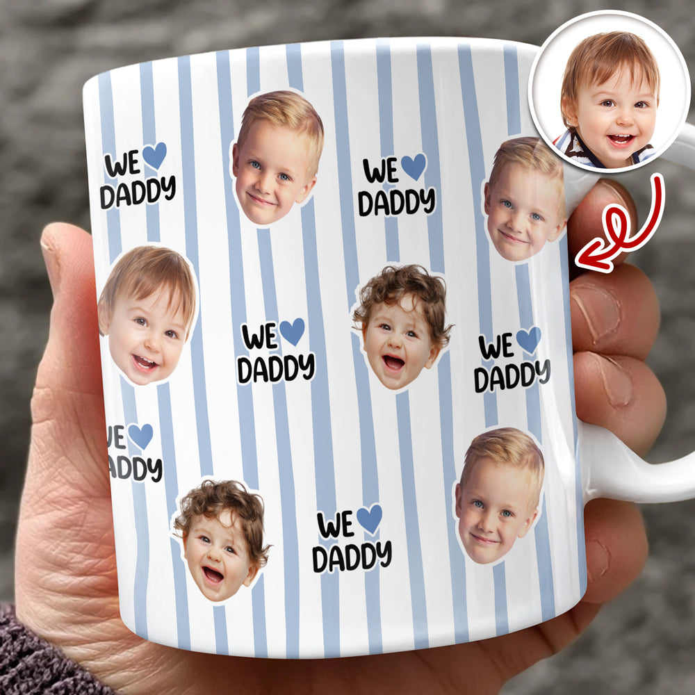 Custom Face I Love Daddy Print Full Mug Father's Day Gift CH07 911566