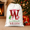 Custom Name Initial Letter Christmas Sacks, Christmas Holiday Gift Bag TH10 171435