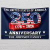 United States Of American 250th Anniversary Decor Gift Custom Family Name House Flag CH07 910624