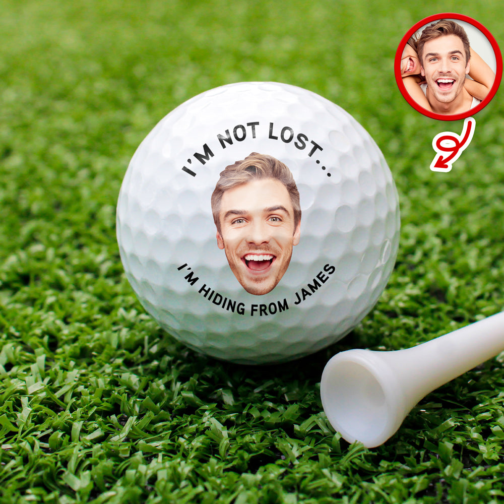 I’m Not Lost I’m Hiding Personalized Face Funny Golf Balls for Dad, Husband CH07 911228