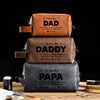 Personalized Daddy To Me You Are The World Engraved Leather Toiletry Bag HO82 894200