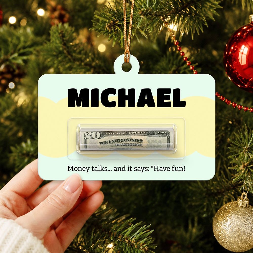 Custom Name Christmas Gift for Family & Friends Money Holder Ornament LM32 670381