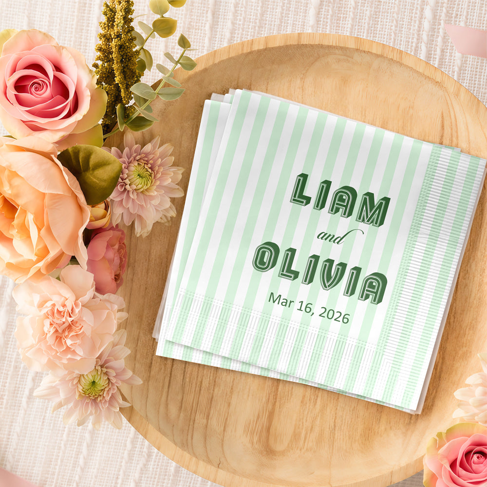 Personalized Wedding Cocktail Napkins, Custom Bridal Shower & Engagement Party Napkins, Reception Decor HO82 902240