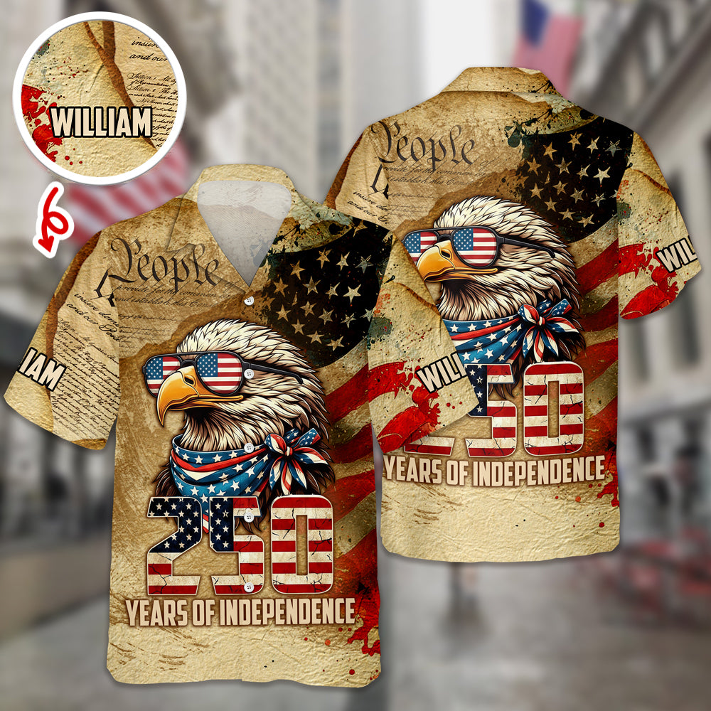 America's 250 Years Anniversary Custom Name Hawaii Shirt Personalized Patriotic Gift CH07 910386