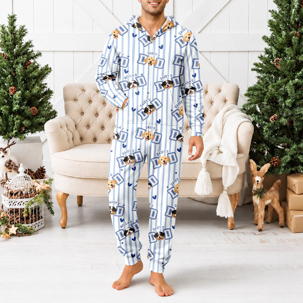 Custom Dog Cat  Face Dad Mom Christmas Onesie Pajamas HO82 903904
