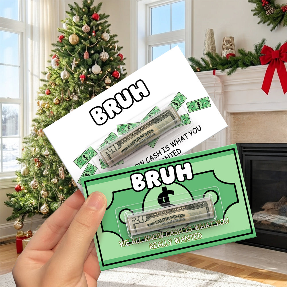 Personalized Funny Merry Christmas Bruh Money Holder Card Gift For Family , Best Friends CH07 180474