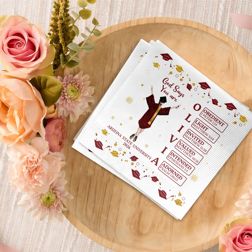 Personalized God Say You Are Graduation Napkins - Graduation Gift For Her HO82 902198