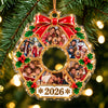 Custom Photo Christmas Round Wreath Acrylic Ornament, Personalized Family Holiday Keepsake HO82 903788