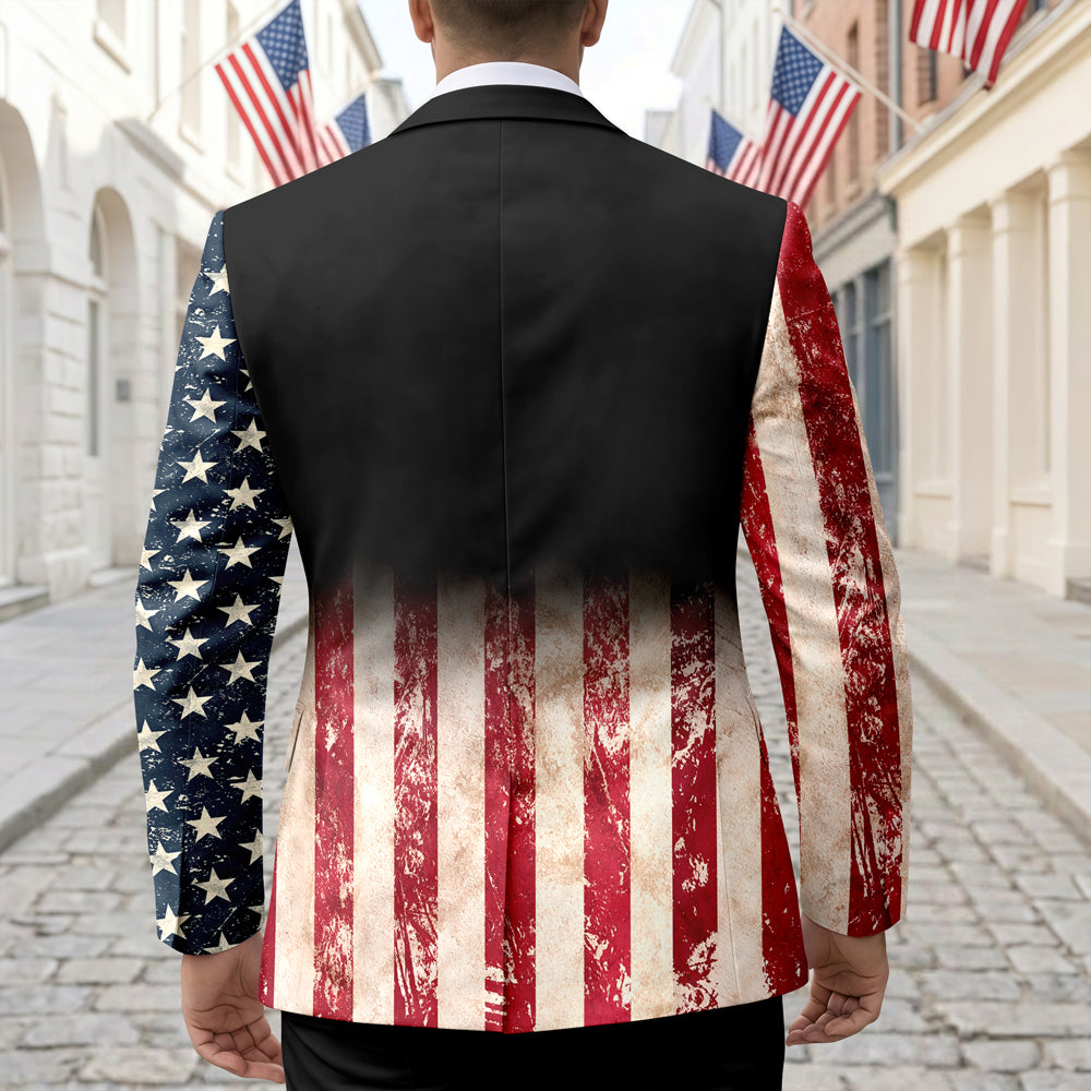 Personalized Patriotic 250th Anniversary God Bless America Eagle 1776–2026 Men's Suit HA75 920146