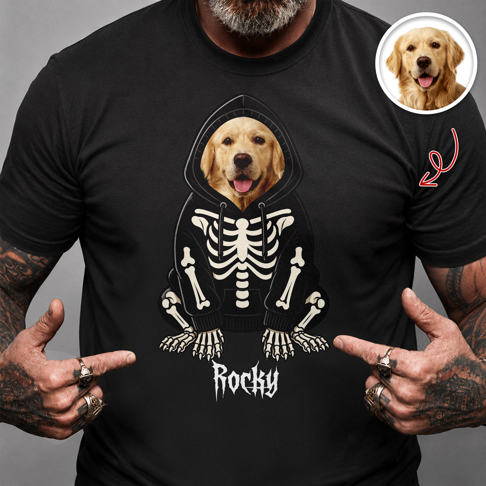 Custom Dog Photo Halloween Dark Shirt - Personalized Halloween Gift for Dog Lovers CH07 180178