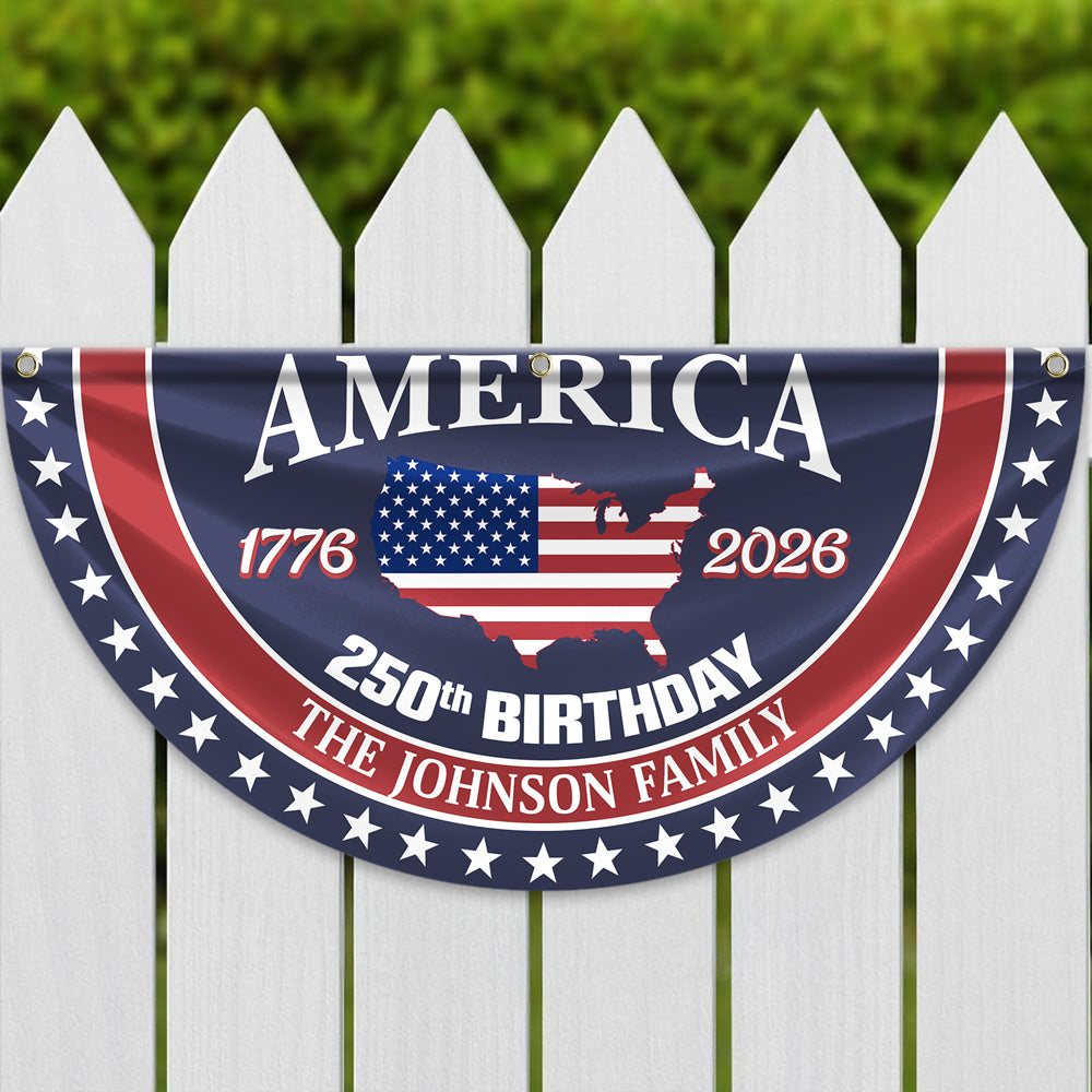 Custom Family Name America 250 Birthday 1776-2026 Pleated Fan Flag TH10 898019