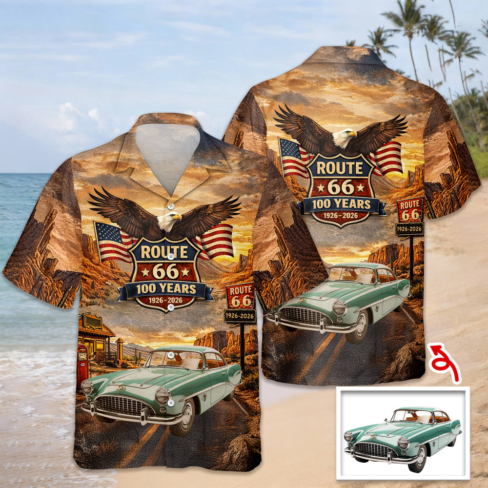 Custom Car Photo 100 Years of Route 66 USA 250th Anniversary Hawaii Shirt Car Lovers Gift CH07 911158