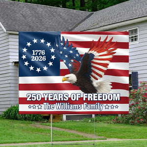 Personalized 250 Years of Freedom Flag | 1776–2026 Eagle Betsy Ross Grommet Yard Sign HO82 900944