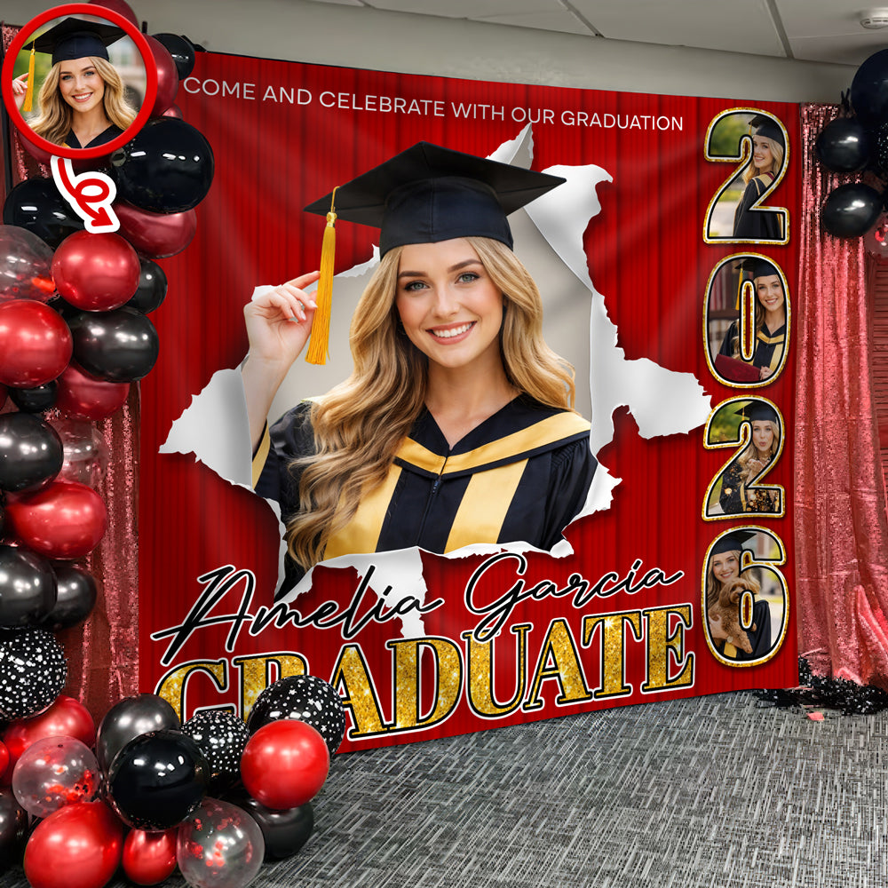 Personalized Graduate Class Of 2026 Backdrop Party Decoration LM32 899459