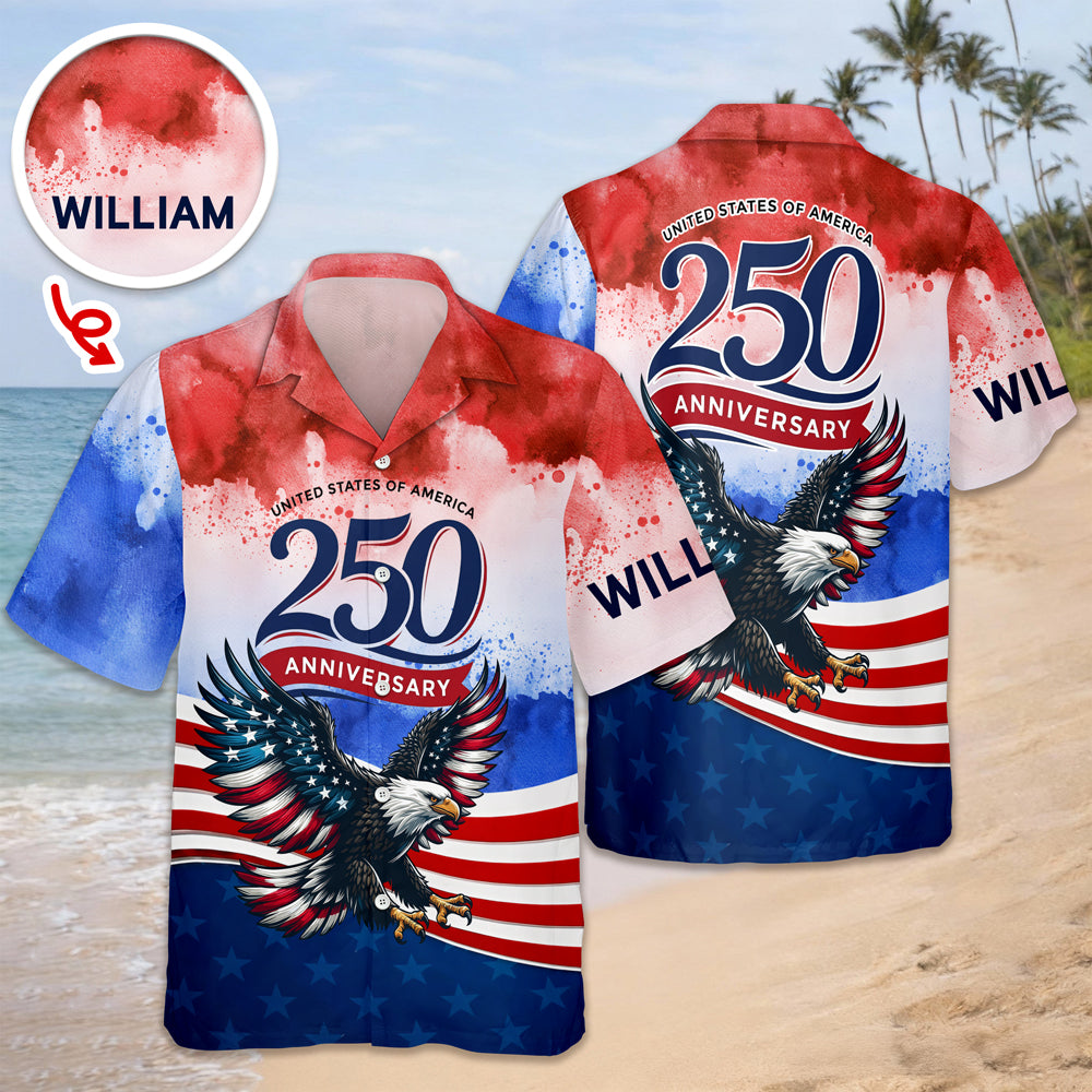 Custom Name 250th United States Of America 1776-2026 Anniversary Patriotic Hawaii Shirt CH07 911296