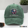 Custom Name America Proud Then And Now Washed Denim Baseball Cap CH07 910548