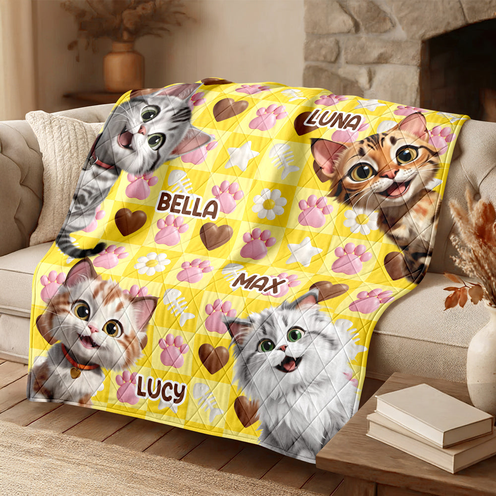 Personalized Dog Cat 3D Inflated Effect Printed Quilt Blanket Gifts For Dog Cat Lovers LM32 897149
