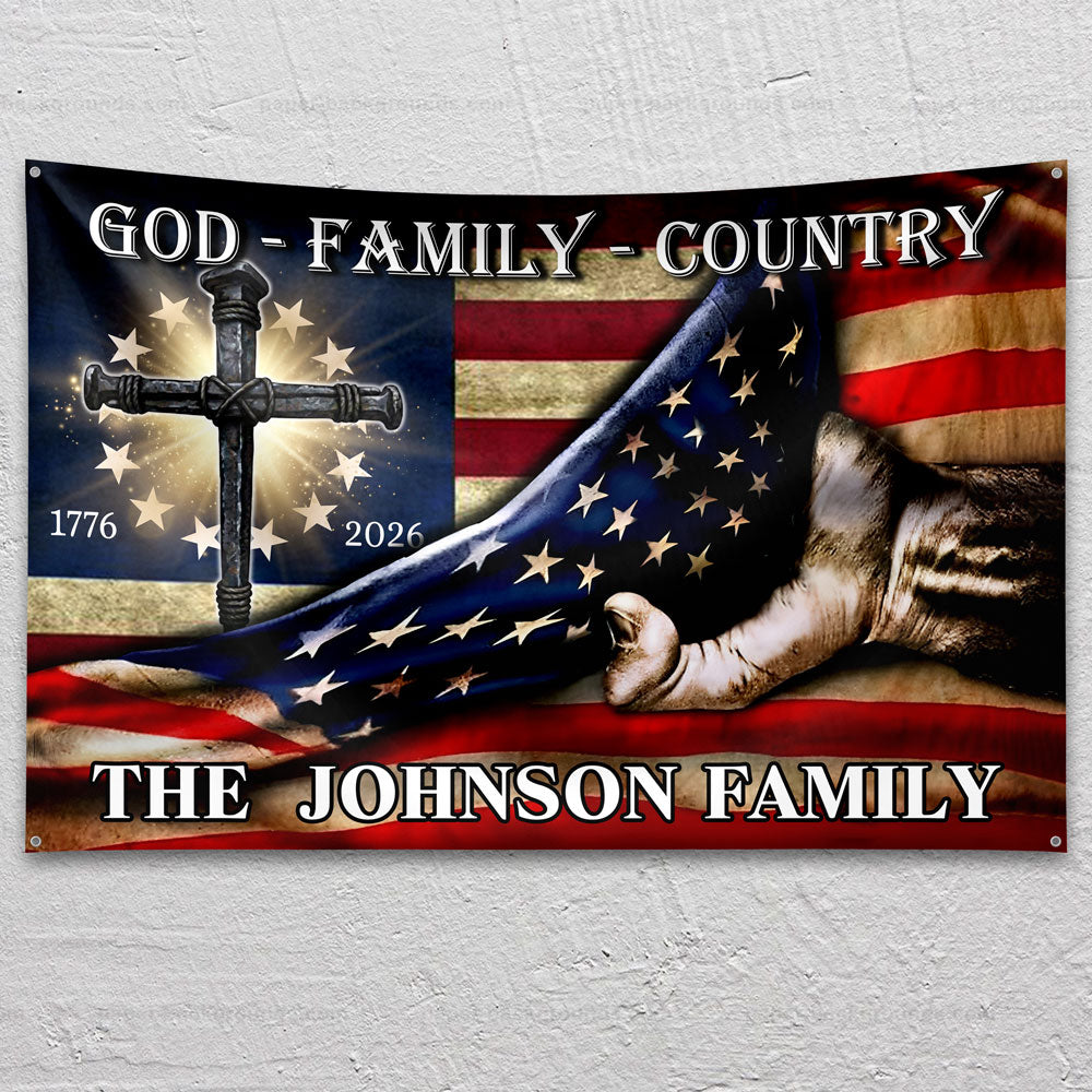Custom Family Name 250 Years of Blessing 1776 - 2026 Banner House Flag HA75 920378