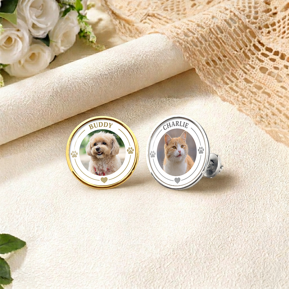 Custom Dog Cat Pet Photo Label Pin Gift For Pet Lovers HA75 921058