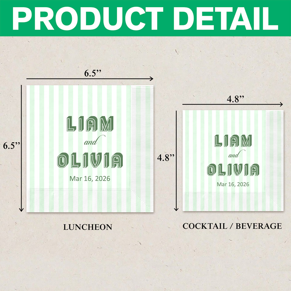 Personalized Wedding Cocktail Napkins, Custom Bridal Shower & Engagement Party Napkins, Reception Decor HO82 902240