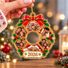 Custom Photo Christmas Round Wreath Acrylic Ornament, Personalized Family Holiday Keepsake HO82 903788