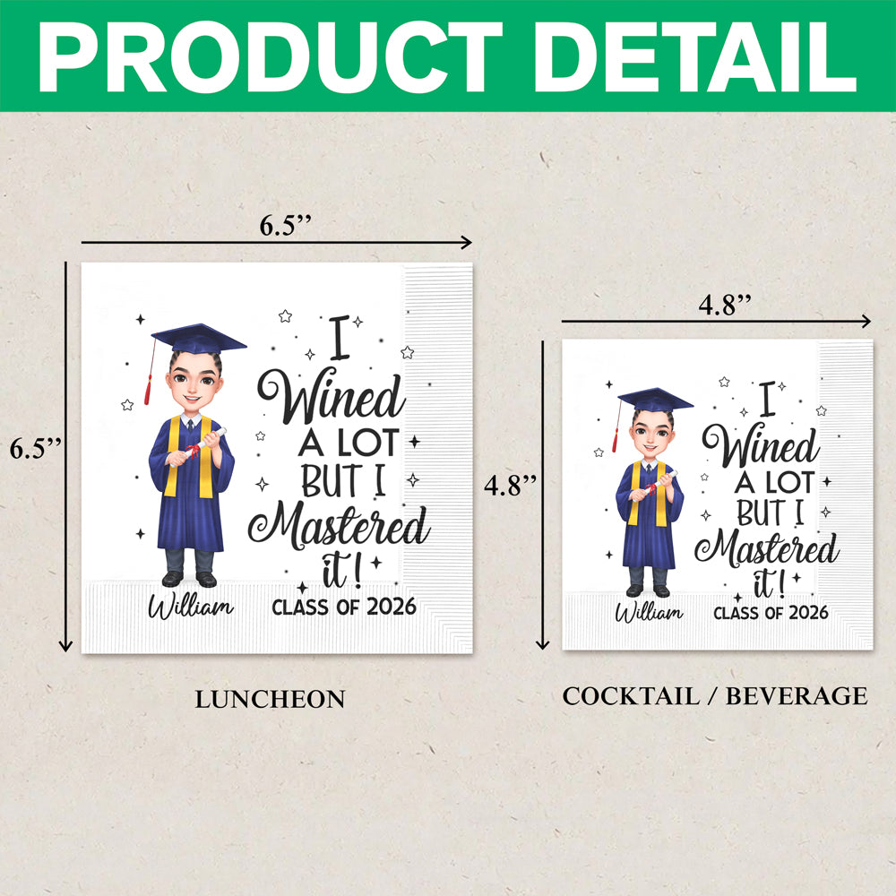 Personalized I Wined A Lot Graduation Napkins For Graduation Party HO82 902194