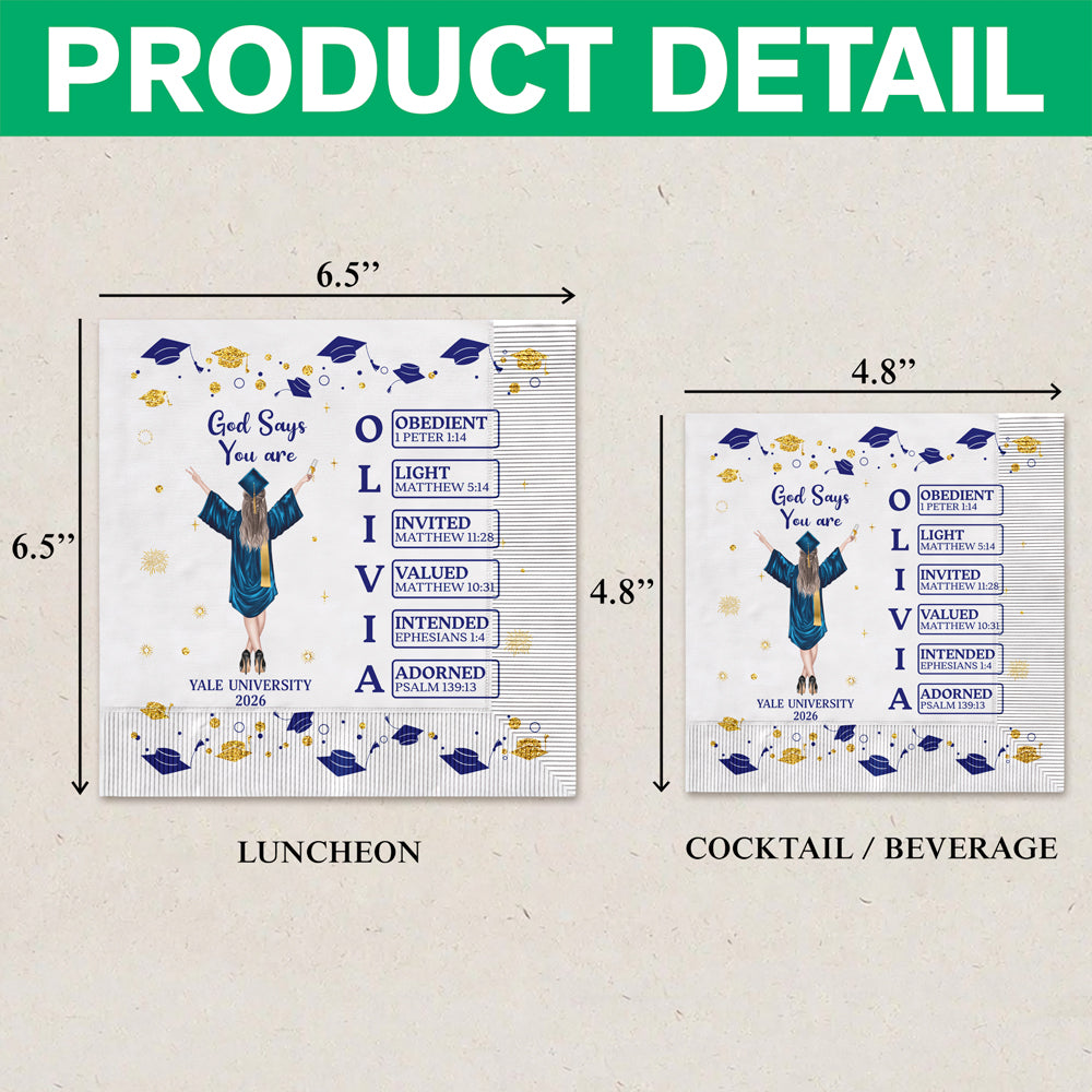 Personalized God Say You Are Graduation Napkins - Graduation Gift For Her HO82 902198