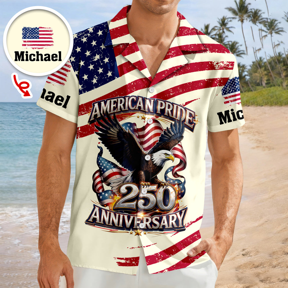 Custom Name America Pride 250th Anniversary 1776–2026 Eagle Hawaii Shirt CH07 911214