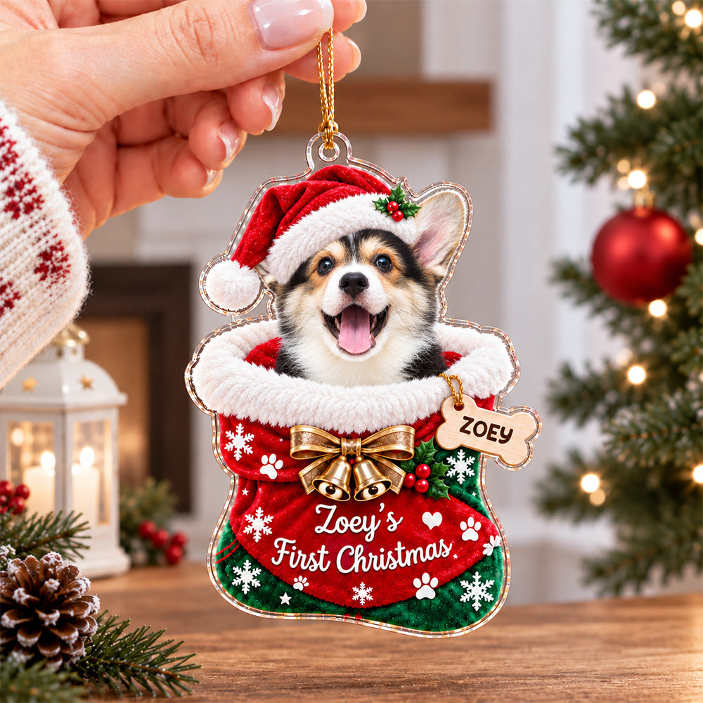 Personalized Pet First Christmas Acrylic Ornament, Holiday Keepsake for Pet Lovers LM32 670017