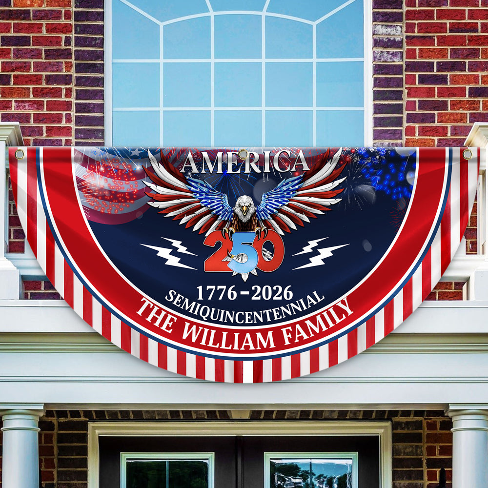 Custom Family Name 250 Years America Semiquincentennial Pleated Fan Flag TH10 898017