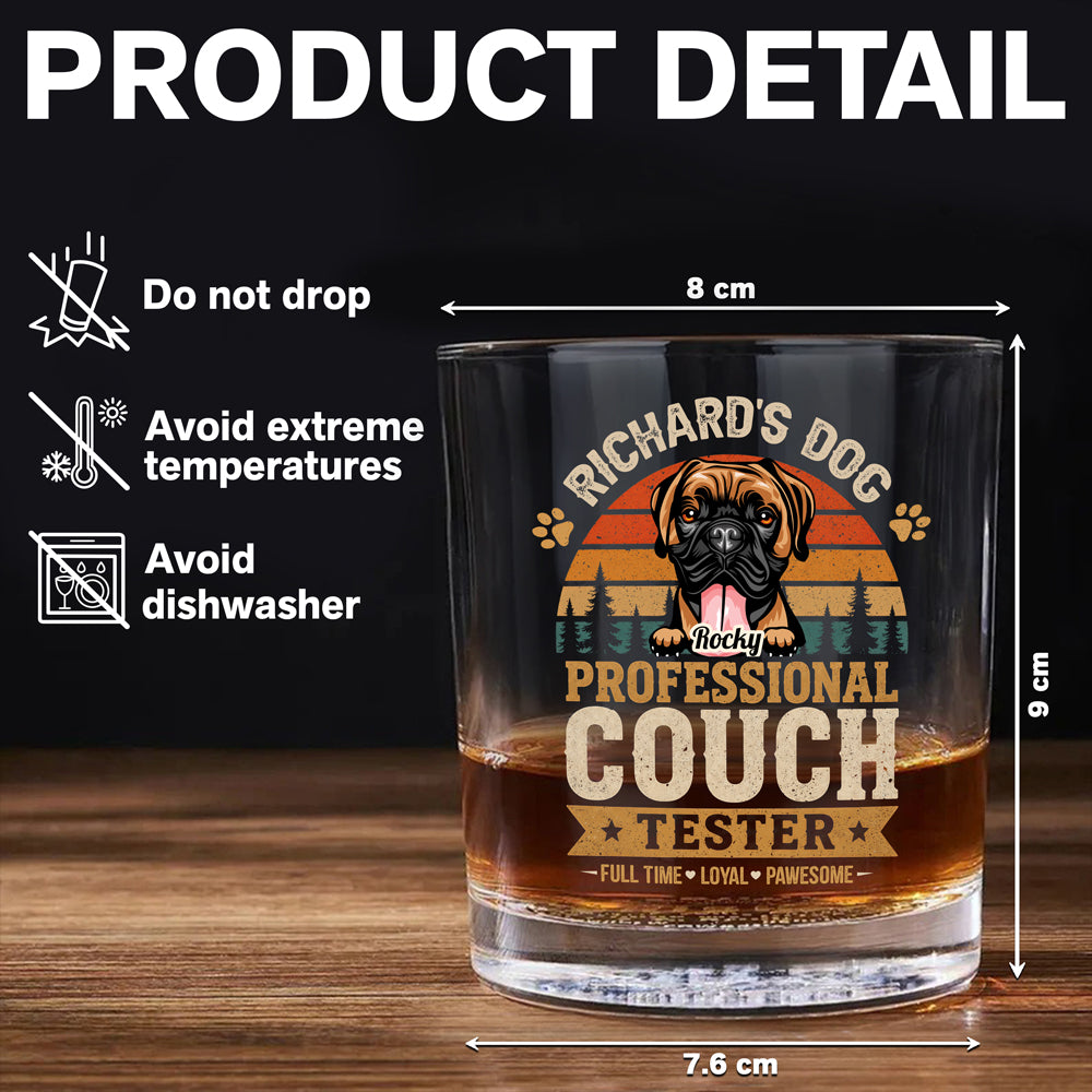 Personalized Professional Couch Tester Whiskey Glass Gift For Dog Lovers HO82 902444