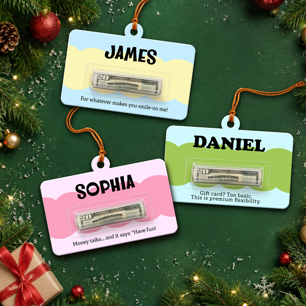 Custom Name Christmas Gift for Family & Friends Money Holder Ornament LM32 670381