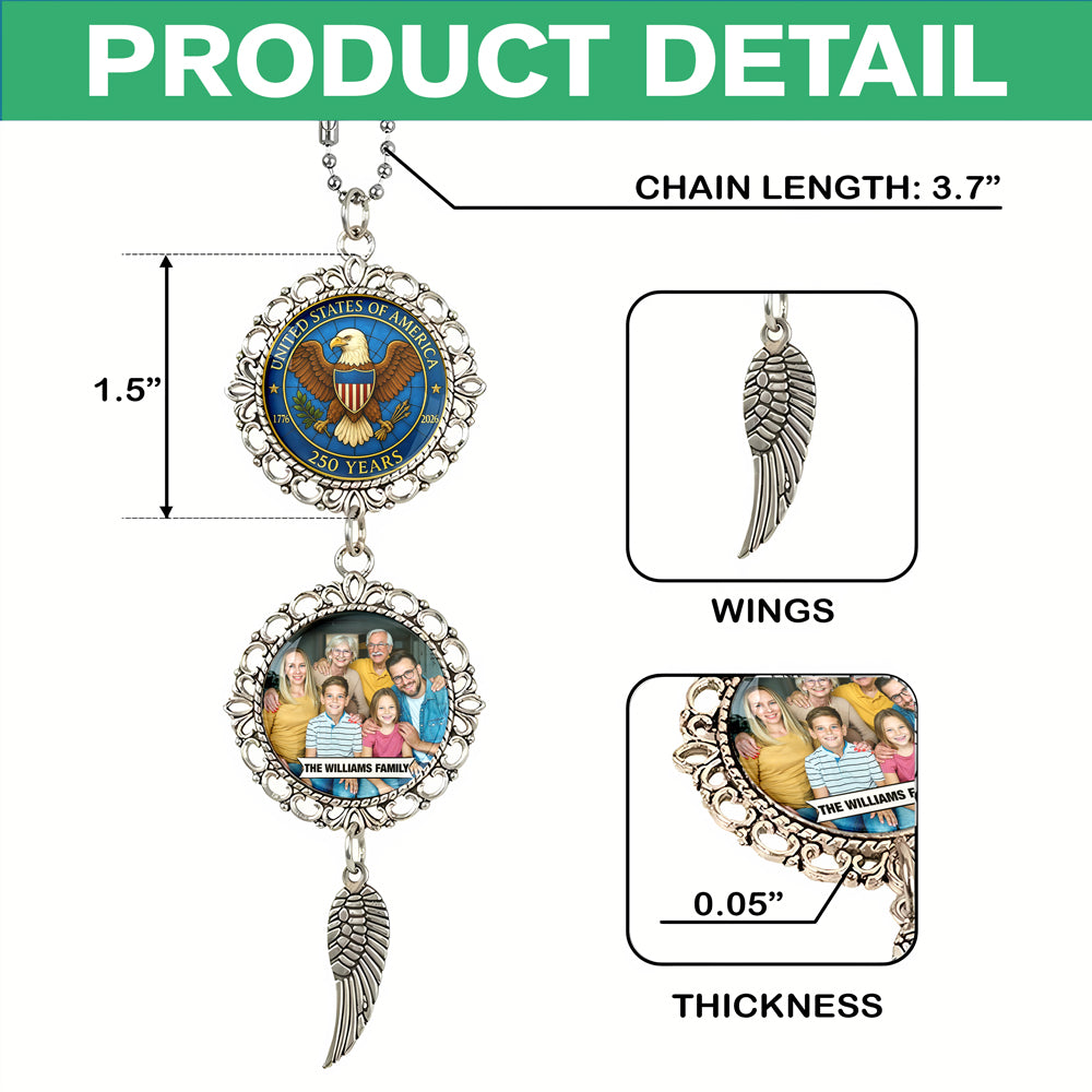 Custom Family Photo 250 Years Of Freedom Hanging Ornament With Charm LM32 897807