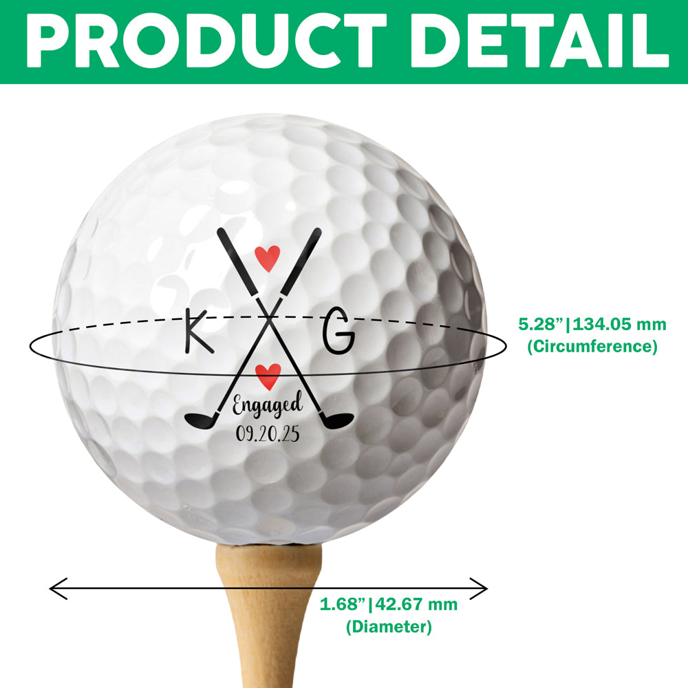 Custom Initial Name Golf Ball For Engaged Couple, Golf Lovers HO82 900860