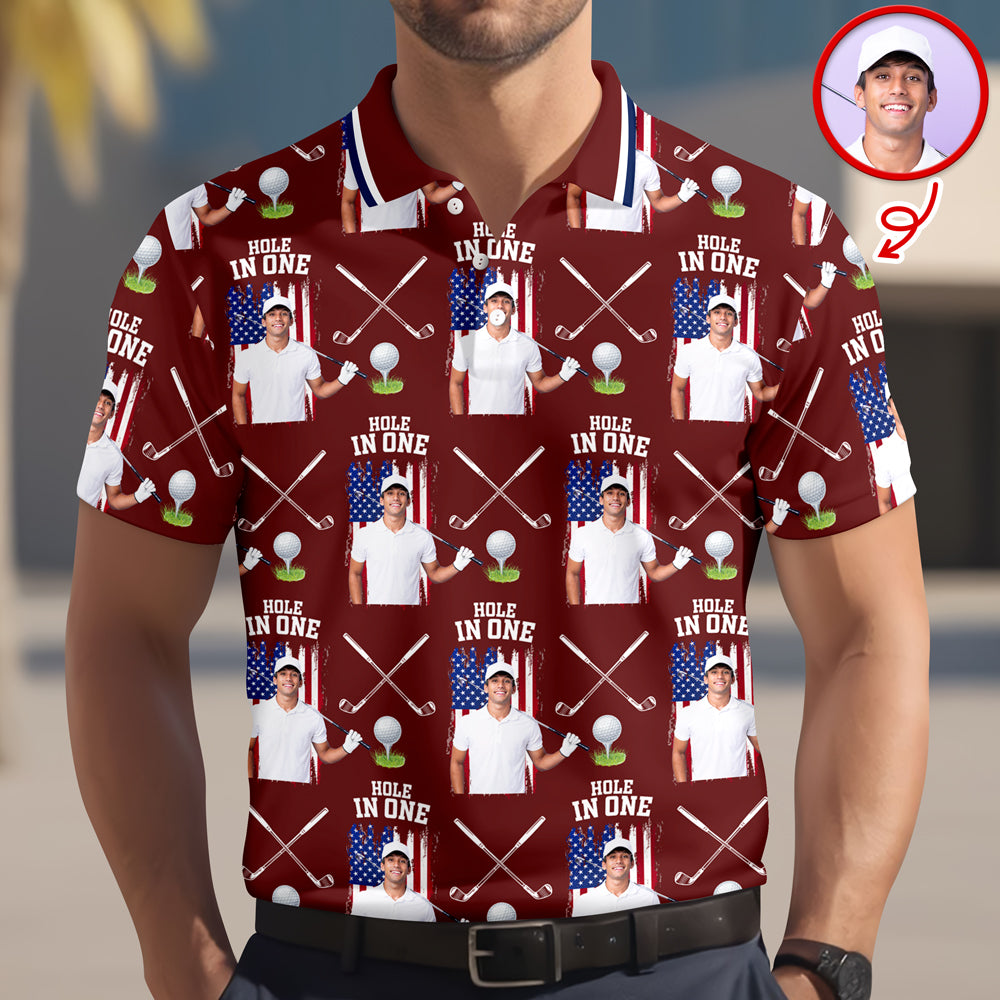 Custom Photo Hole In One With American Flag Gift For Golfer CH07 899922