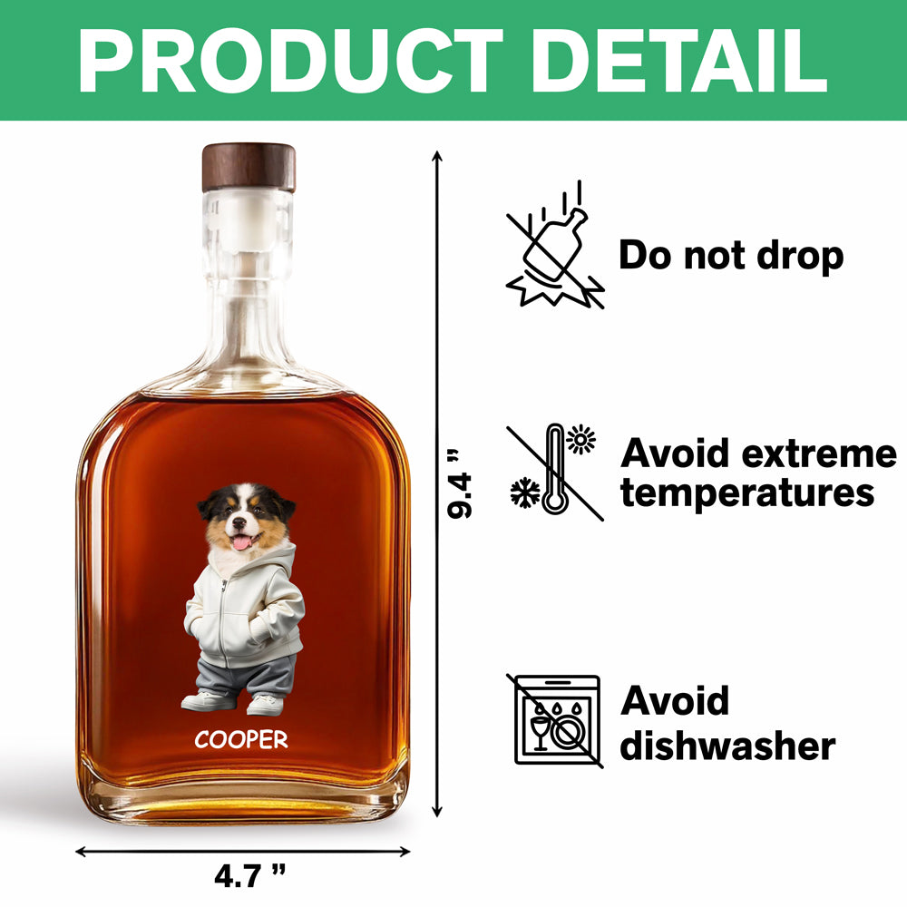Custom Photo And Name Dog Whiskey Bottle For Dog, Pet Lovers HA75 897578