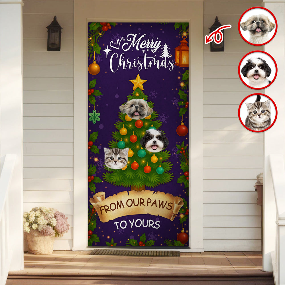 Custom Pet Photo Welcome Door Cover Christmas Gift For Dog And Cat Lovers CH07 899422