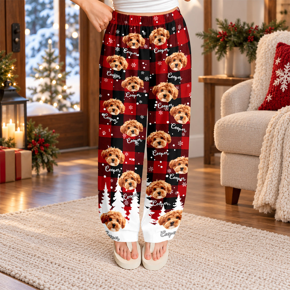 Custom Face Photo And Name Buffalo Plaid Pajama Pants For Christmas Gift TH10 171329