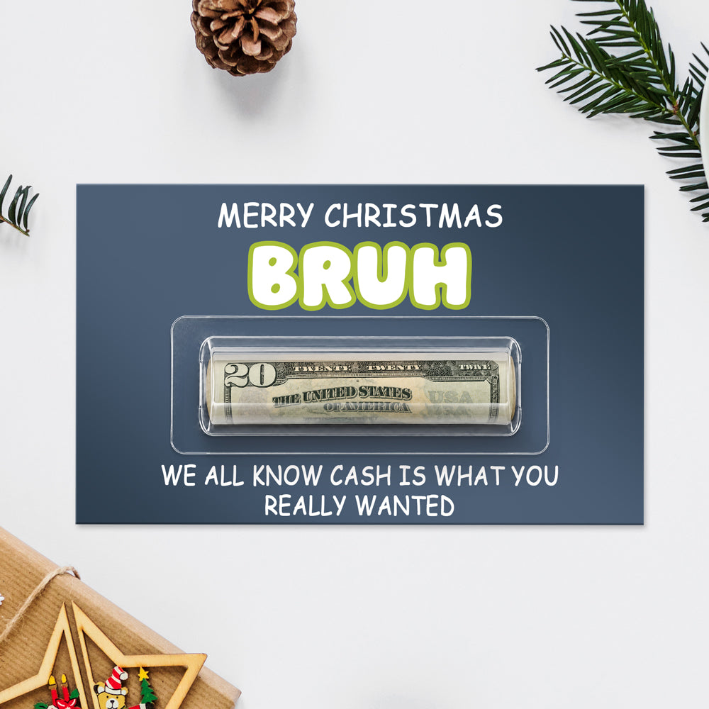 Personalized Funny Merry Christmas Bruh Money Holder Card Gift For Family , Best Friends CH07 180474